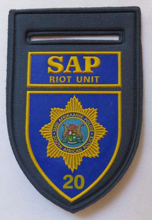 SAP 20 ,RIOT POLICE ,BLUE EMBOSSED FLASH-ONE PIN