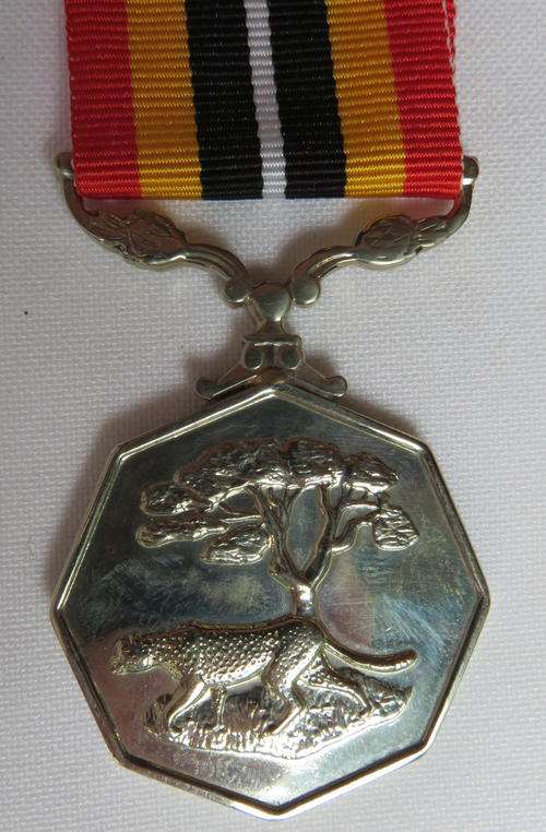 FULL SIZE SOUTHERN AFRICA MEDAL DOUBLE FACE SUSPENDER -TALL GRASS -NUMBERED ON RIM