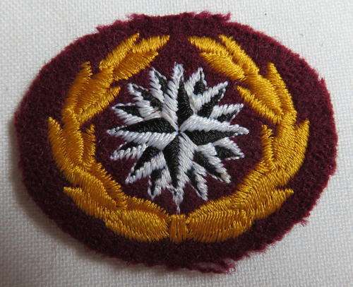 RECCE-FIRST ISSUE 1985 BERET BADGE-SMALL WITH COMPASS COLOURS REVERSED-WORN FOR SHORT TIME ONLY-GUAR