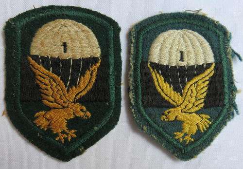 1 PARA BATTALION CLOTH SHOULDER FLASH PAIR-1970-72-ORIGINAL USED ITEMS