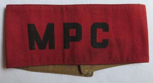 MILITARY PROVOST CORP-SA MILITARY POLICE BRASSARD-WW2-ORIGINAL-SCARCE