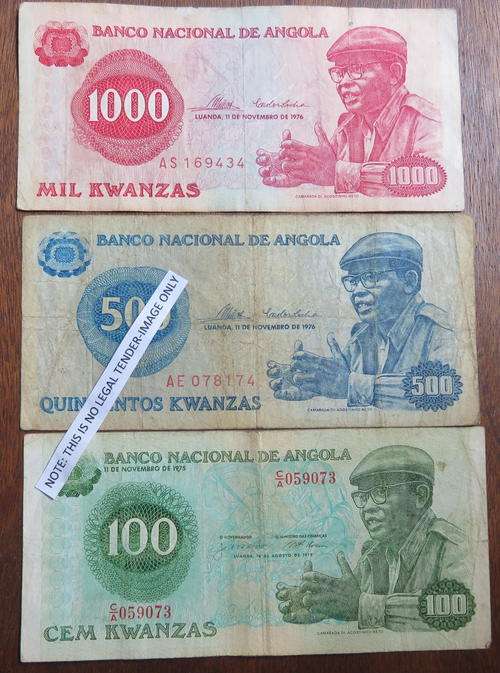 ANGOLA BORDER WAR PERIOD SET OF NOTES- A POPULAR SOUVENIER,BROUGHT BACK BY THE SOLDIERS & MOSTLY TAK