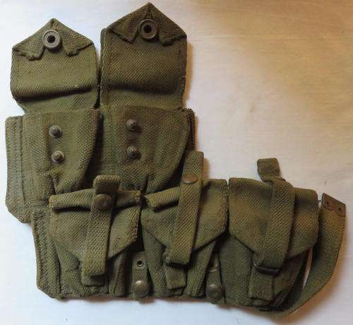 WW1 .303 AMMUNITION POUCHES-SCARCE -GOOD CONDITION WITH STRAPS & PRESS STUDS COMPLETE