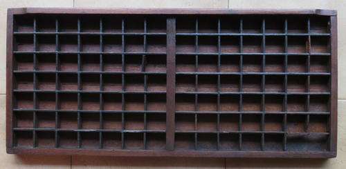 VINTAGE PRINTERS TRAY, MEASURES 84X37CM