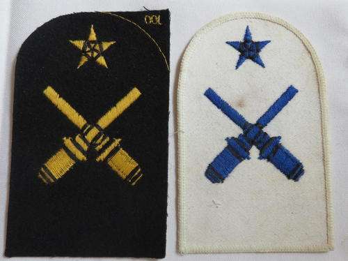 SA NAVY SEAMAN GUNNER WINTER & SUMMER TRADE BADGES-EMBROIDERED