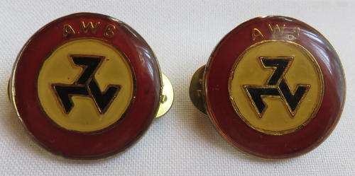 2X AWB PIN BADGES-SOLD TOGETHER-DIAMETER 30MM