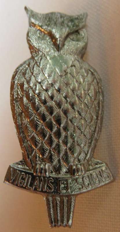 MILITARY INTELLIGENCE CAP BADGE-WORN POST 1971-2X SCREW LUGS