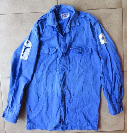 SA NAVY UNIFORM FOR ENGINE ROOM MECHANIC-LEADING SEAMAN-SHIRT A SIZE MEDIUM-MEASURES 50CM ARMPIT TO