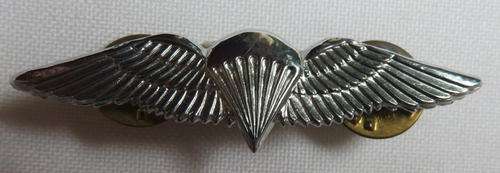 SA PARACHUTE ADVANCED PARATROOPER CHROMED MESS DRESS WING- 2 PINS