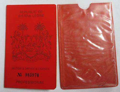 EXECUTIVE OUTCOMES DRIVERS LICENCE FOR SIERRA LEONE TO J.F. VERSTER