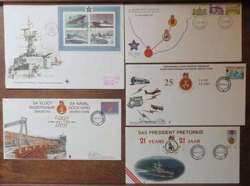 SA NAVY SELECTION OF 5 FDC'S