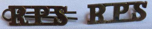 RHODESIA PRISON SERVICE BRASS SHOULDER TITLE PAIR-EARLY- WITH LUGS