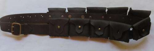 BOER WAR MAUSER 10 POUCH LEATHER BANDOLIER-STAMPED MARKINGS THAT ARE DIFFICULT TO MAKE OUT-THE ONE A