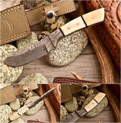 Viggo Mortensen CUSTOM HAND MADE DAMASCUS STEEL FULL TANG KNIFE
