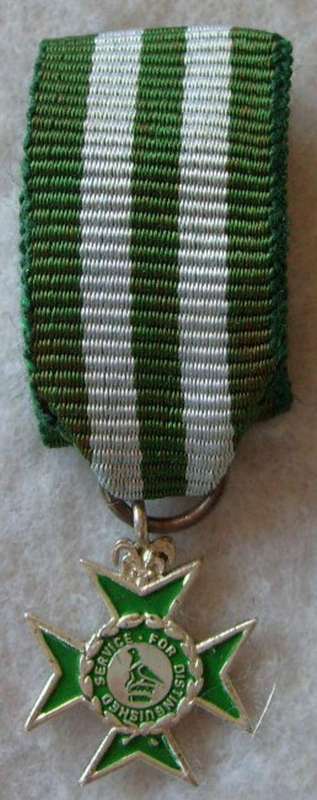 NO.488 - RHODESIA PRISON CROSS FOR DISTINGUISHED SERVICE (P.S.C.) - MINITURE METAL SILVER.