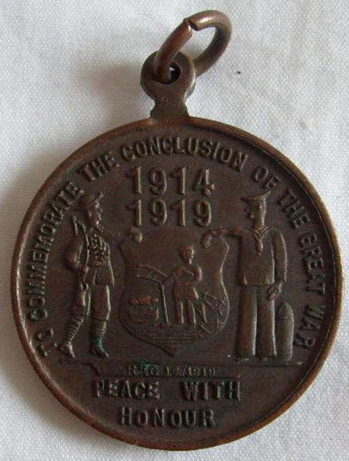 (1534) JOHANNESBURG PEACE MEDALLION WWI - GOOD CONDITION.