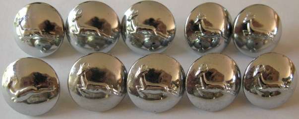 NO. 2191)  S.A.D.F. CHROME BOKKIE BUTTONS.  DIAMETER 21MM.  SOLD IN LOTS OF 10.