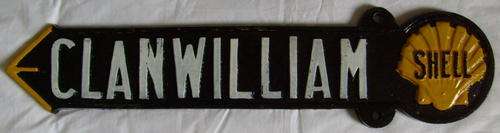 (2440) SHELL TOWN NAME SIGN - CIRCA 1930'S - 40'S - ORIGINAL.