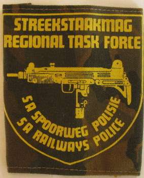 3942) SA RAILWAYS REGIONAL TASK FORCE CLOTH SHOULDER PATCH USED ON COMBAT UNIFORM