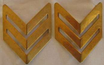 3954) SOUTH WEST AFRICA POLICE SERGEANTS METAL STRIPS X2 BOTH WITH 3 PINS