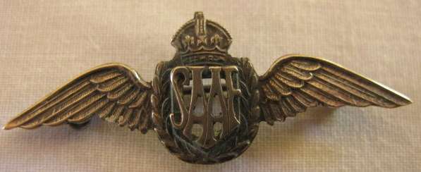 NO. 4816)  SAAF - WW2 PILOTS WINGS SILVER.