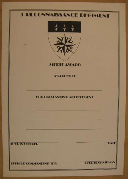 NO. 5188)  1 RECCE REGT. MERIT AWARD CERTIFICATE - ORIGINAL.