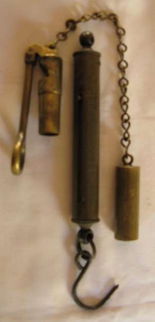 VINTAGE GUN BARREL INSPECTION PERISCOPE MAKERS GILBERT SOLD WITH HANGING SCALE MADE BY SALTER ENGLAN