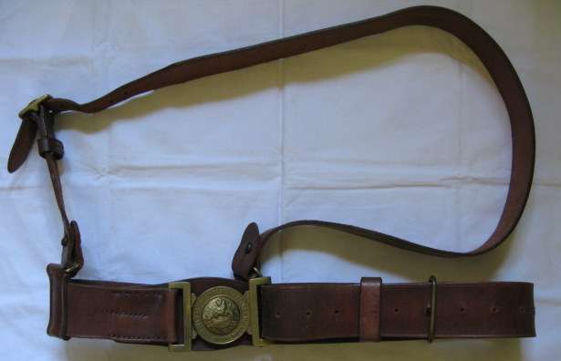 RHODESIA BSAP SAM BROWN LEATHER BELT STAMPED HOBSON & SONS 1957 LONDON.