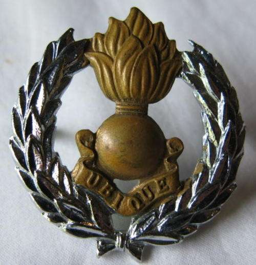 SA ENGINEER CORPS CAP BADGE WORN 1970'S EARLY 90'S.  2 SCREW LUGS