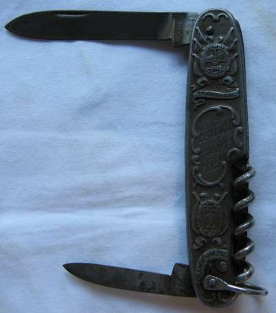 BOER WAR KRUGER & DE WET POCKET KNIFE MAKERS STAMP.  PANDA