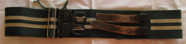 RHODESIAN LIGHT INFANTRY STABLE BELT.  EXTENDED LENGTH 86CM.  LEATHER PARTS COMPLETE.