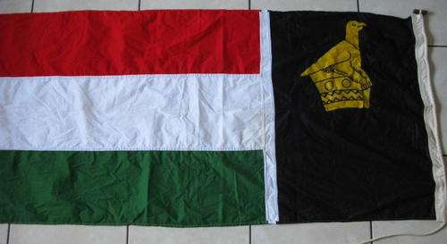 ZIM / RHODESIA FLAG FLOWN FROM 1979 TO 1980 MAKERS LABEL WILLIAM SMITH & GOUROCK.