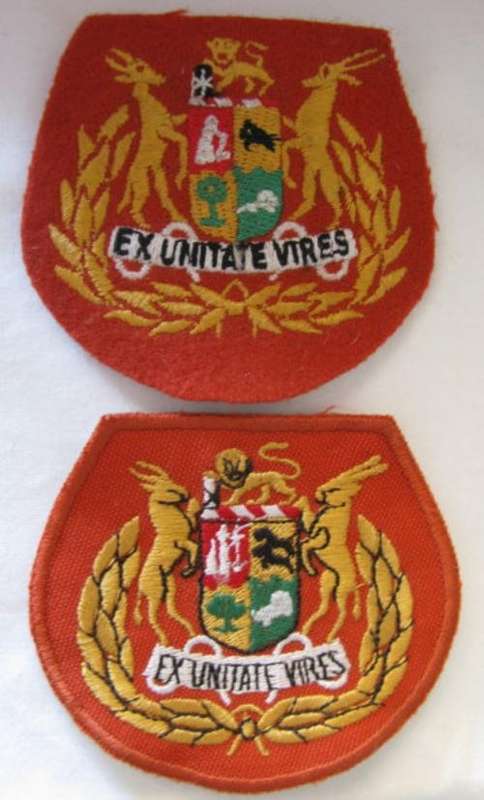 SA ARMY REGIMENTAL SERGT MAJOR EMBROIDERED RANK BADGES - 1970's - 2002