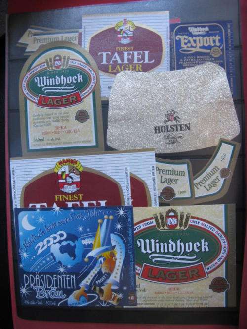 28 PRISTINE LABELS EX NAMIBIA BREWERIES FOR SEVERAL BRANDS INCLUDING 2 FOR SPECIALLY BREWED LAGER