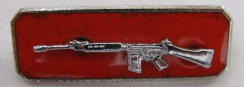 SA ARMY SHARPSHOOTER QUALIFICATION BADGE - ORIGINAL - 2 PIECE WITH ENAMEL BACKING - 2 PINS