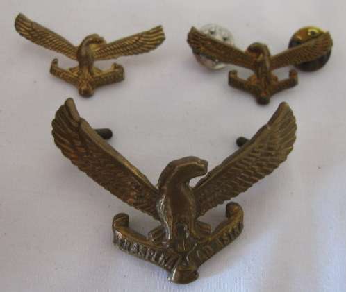 SAAF GILDING METAL CAP + COLLARS WORN POST 1959 - LUGS INTACT