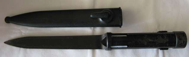 SADF R1 BAYONET WITH PLASTIC SCABBARD - VERY GOOD CONDITION.