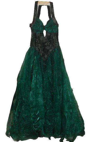 Elegant Green and Black Dress