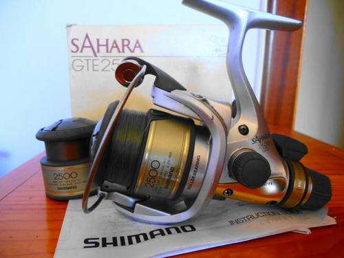 SHIMANO SAHARA 2500 GTE WITH SPARE SPOOL IN BOX DROP SHOT REEL