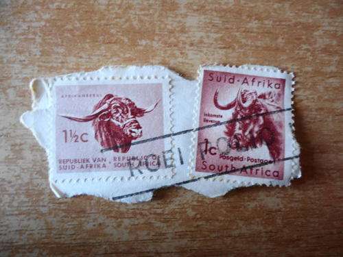 SOUTH AFRICAN USED DECIMAL ANIMAL STAMPS AS PER THE PHOTOGRAPH.