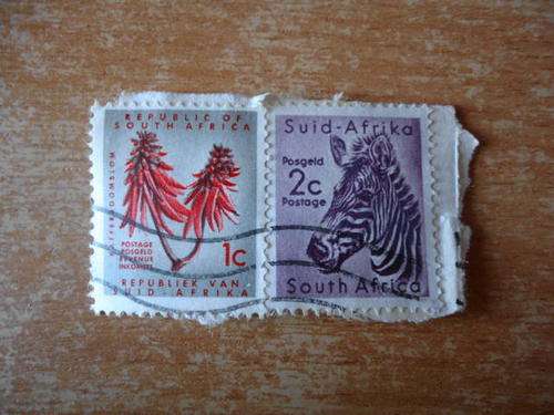 SOUTH AFRICAN USED DECIMAL ANIMAL STAMPS AS PER THE PHOTOGRAPH.