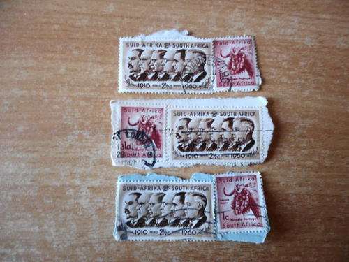 SOUTH AFRICAN STAMPS USED AS PER THE PHOTOGRAPH.