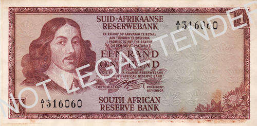 G.RISSIK ONE RAND /EEN RAND EARLY ISSUE A1 CRISP UNCIRCULATED