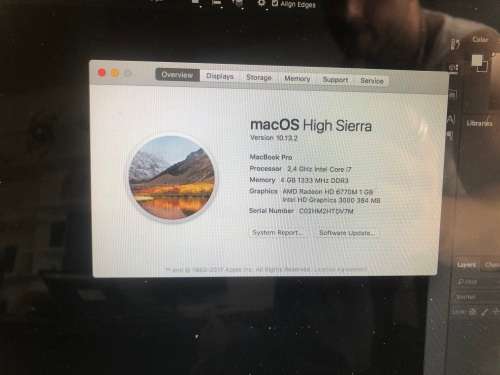 Macbook Pro - 15 inch, i7 processor, 4gb ram