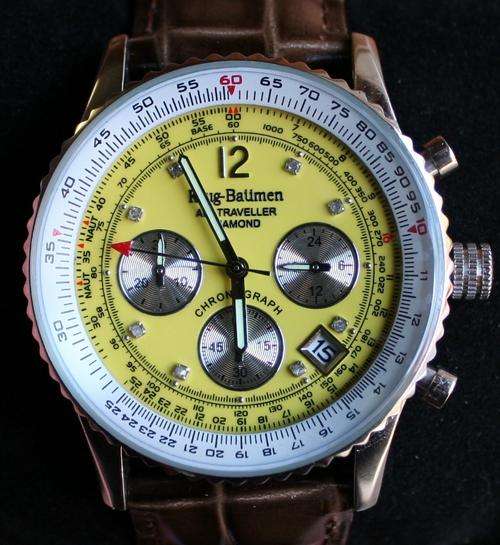 KRUG BAUMEN Air Traveller**DIAMONDS**Gents Watch~Boxed with papers~Late Entry!!