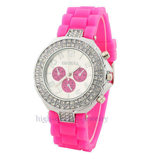 PIENK GENEVA CRYSTALS Fashion 2012 ladies watches**HOT SELLER**