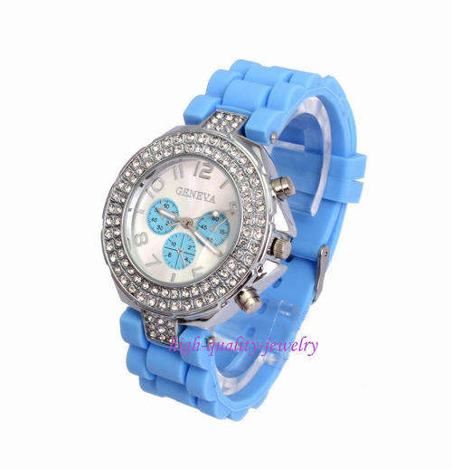 Blue GENEVA CRYSTALS Fashion 2012 ladies watches**HOT SELLER**