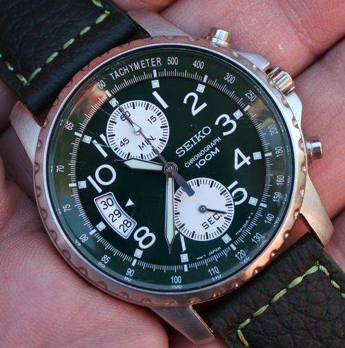 SEIKO Gents Military Chronograph SNN083p2 Secondhand  WITH INSTRUCTIONS MANUAL