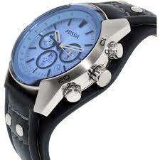 FOSSIL GENTS Coachman Blue Quartz Chrono Leather Watch Brand new in Box!!++LAST ONE!!
