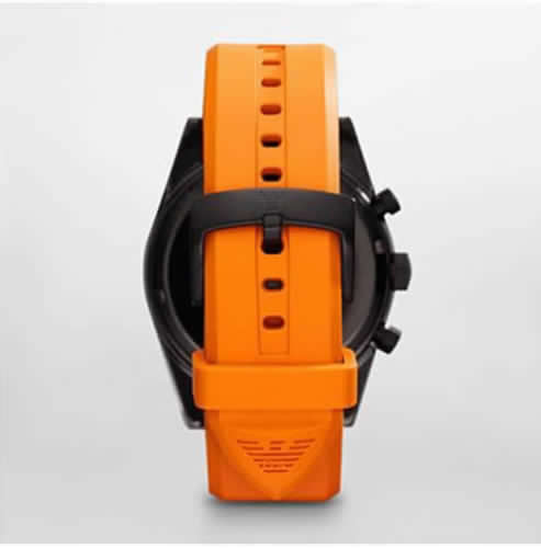 EMPORIO ARMANI AR5987 GENTS SPORTIVO ORANGE AND BLACK CHRONOGRAPH DIAL WATCH**AWESOME TIMEPIECE! **